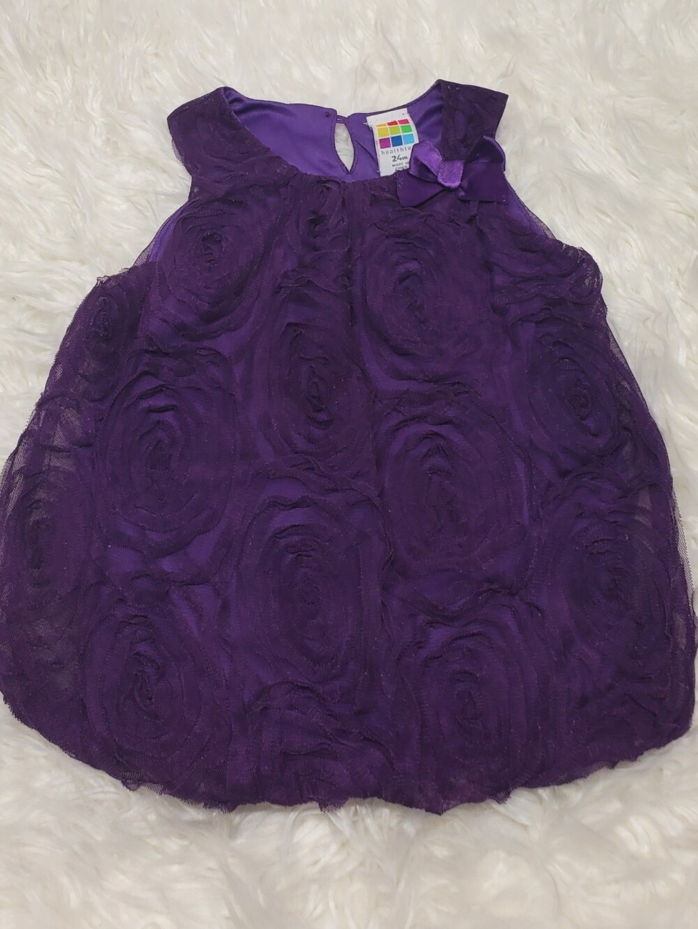 Cute 2000s y2k purple floral lace baby dress health-tex